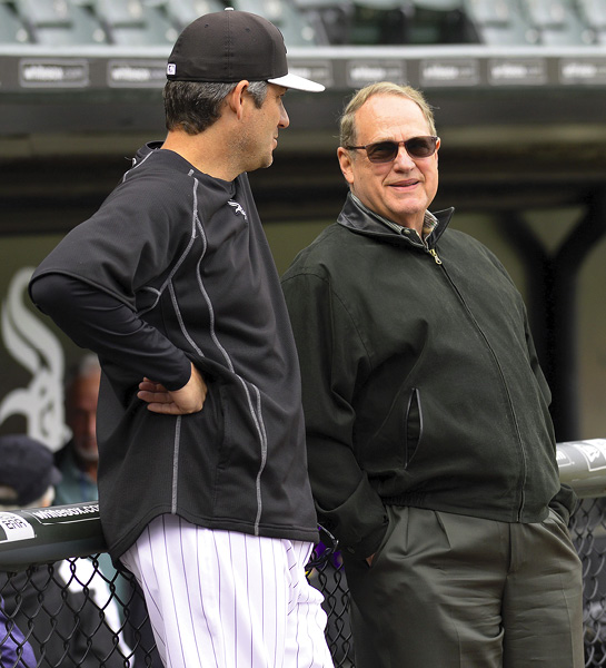 Jerry Reinsdorf with Chicago White Sox Manager Robin Ventura